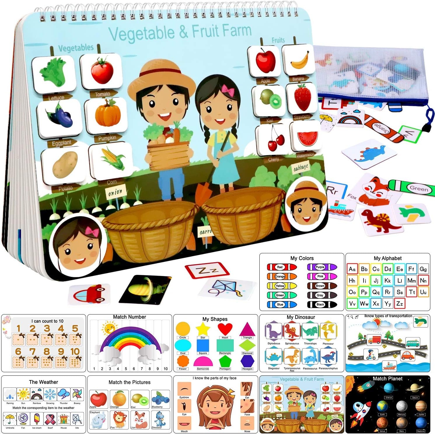 Busy Book for Toddlers, Montessori Toys 3 4 5 6 Years Old, Autism…