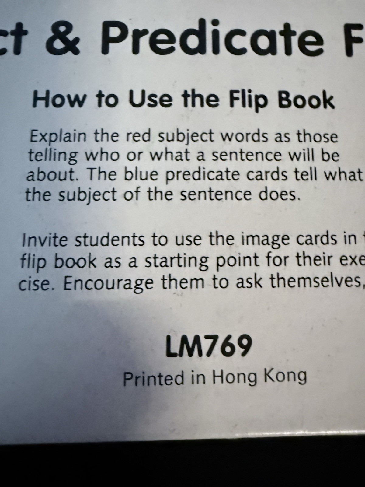 Lakeshore Subject & Predicate Flip Book Write & Wipe Learning System