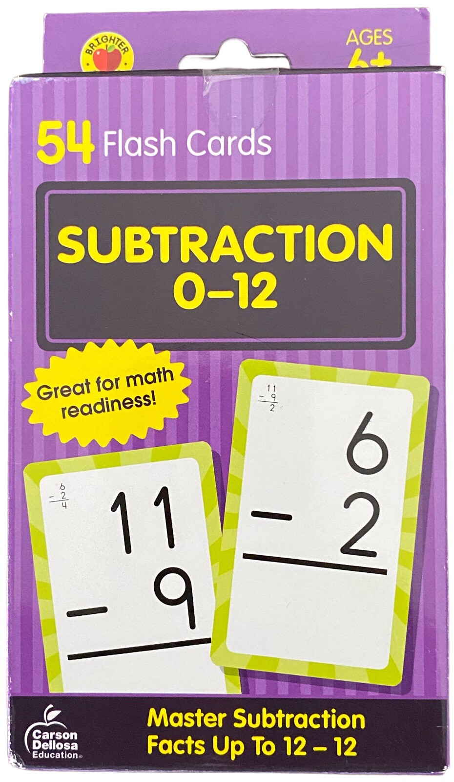 Carson Dellosa 3-Pack Math Flash Cards for Kids Ages 4-8, Addition Subtraction
