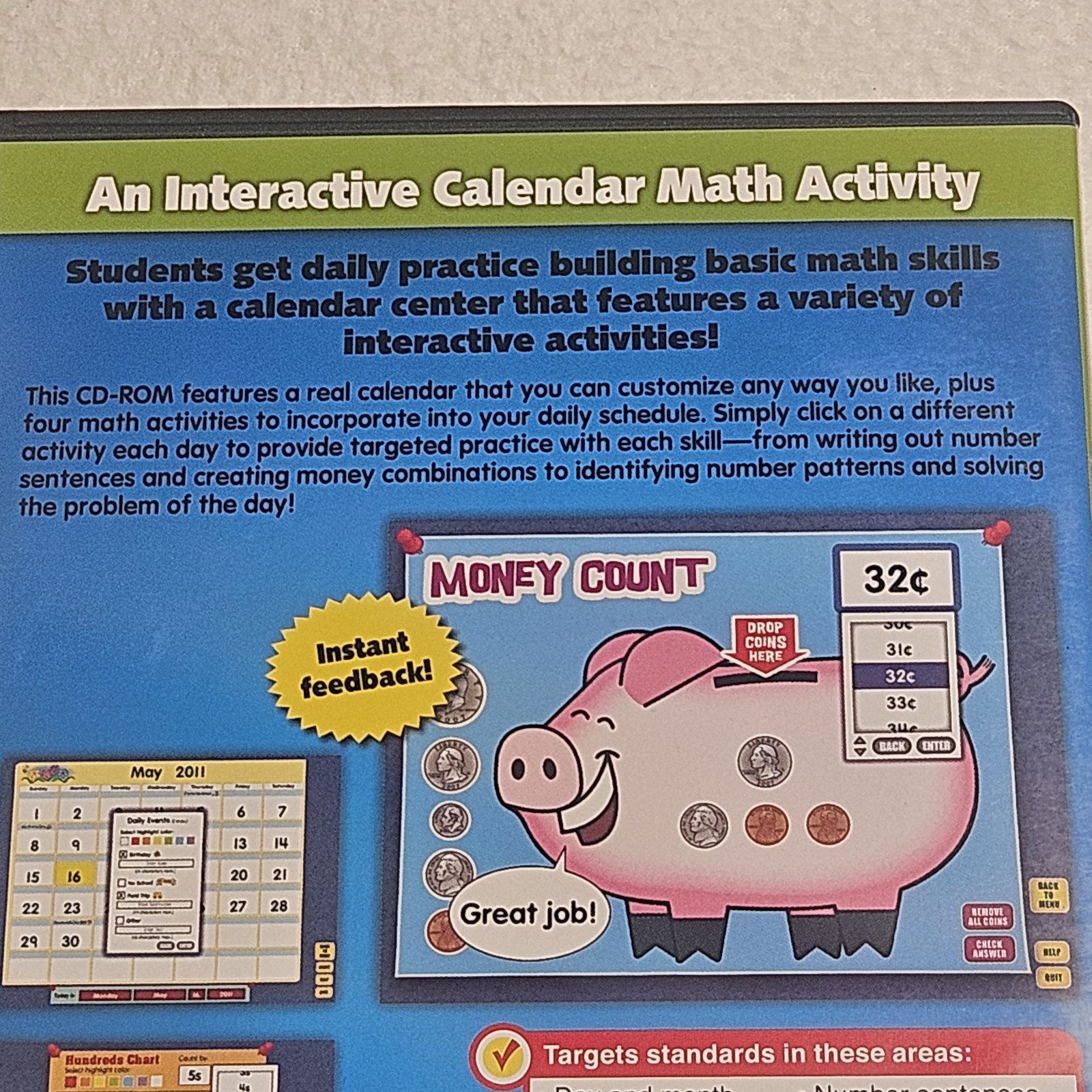 Lakeshore Interactive Calendar Math HH764 Grades 1-2 PC Mac CD-ROM Homeschool