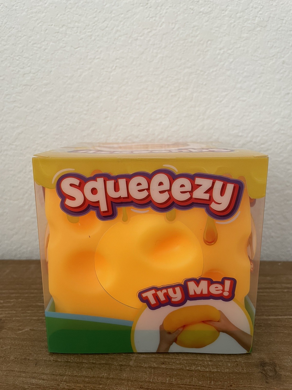 Sunny Days Jumbo 5” Squeezy Cheese Yellow Squishy Toy Stress Relief Sensory Fun