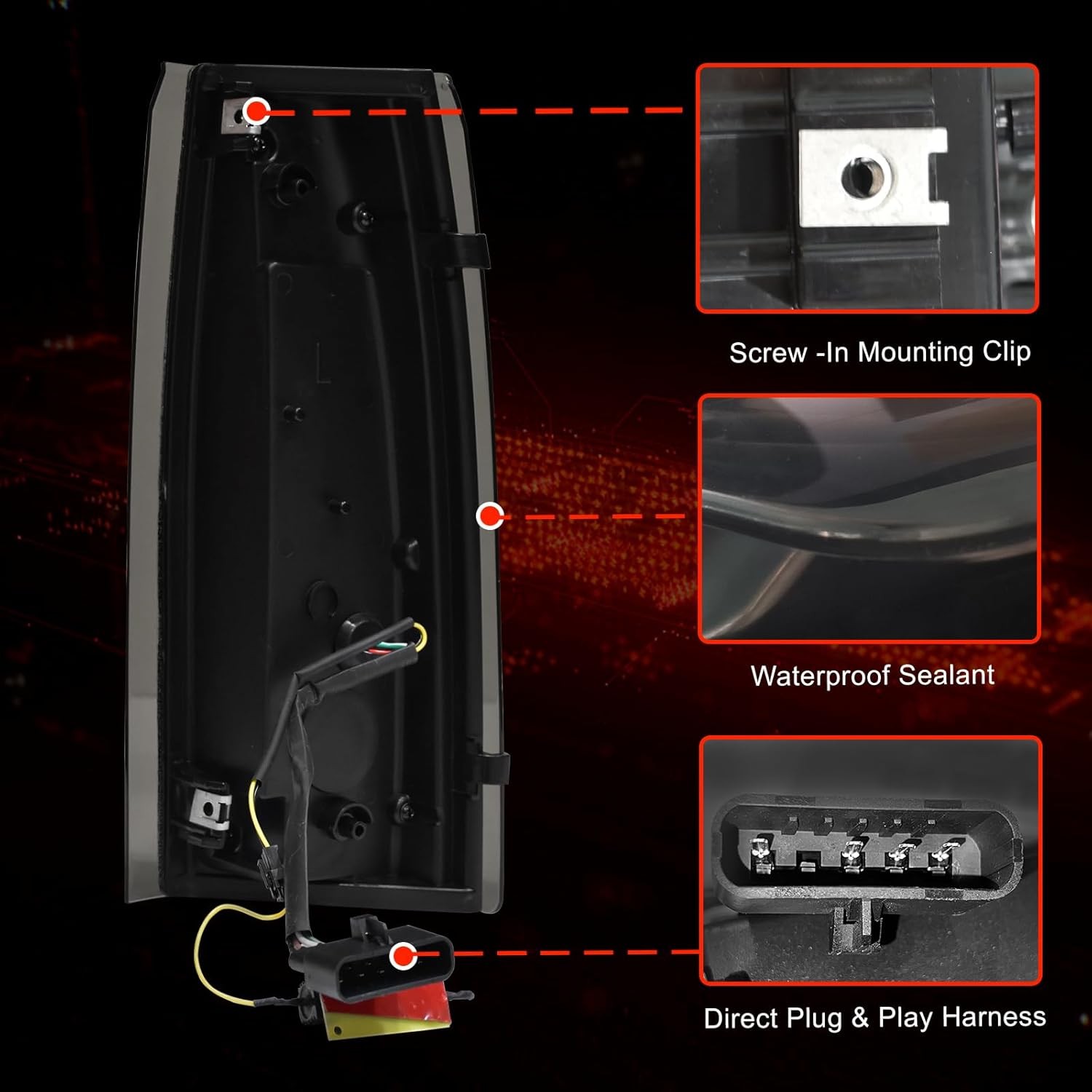 LED Tail Lights Chevy GMC 88-99 Smoked Replacement