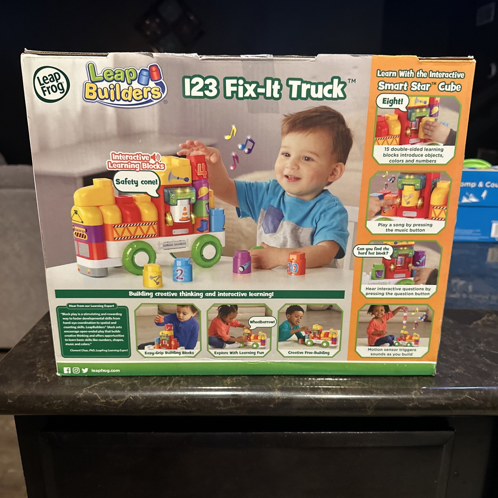 LeapFrog LeapBuilders 123 FIX-IT TRUCK 100+ Phrases Sounds Blocks & Cubes *NEW*