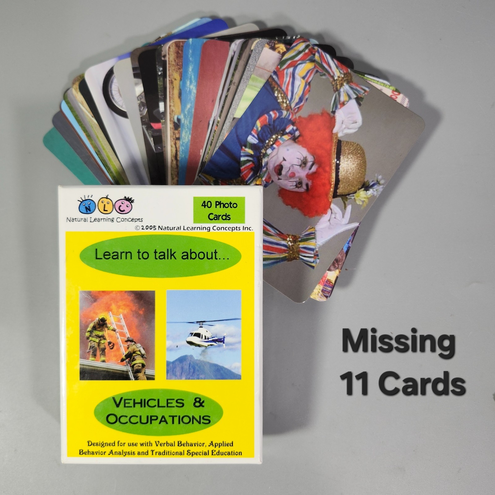 Learning Concepts Learn To Talk About Pre-K Speech Autism Photo Plash Cards Lot