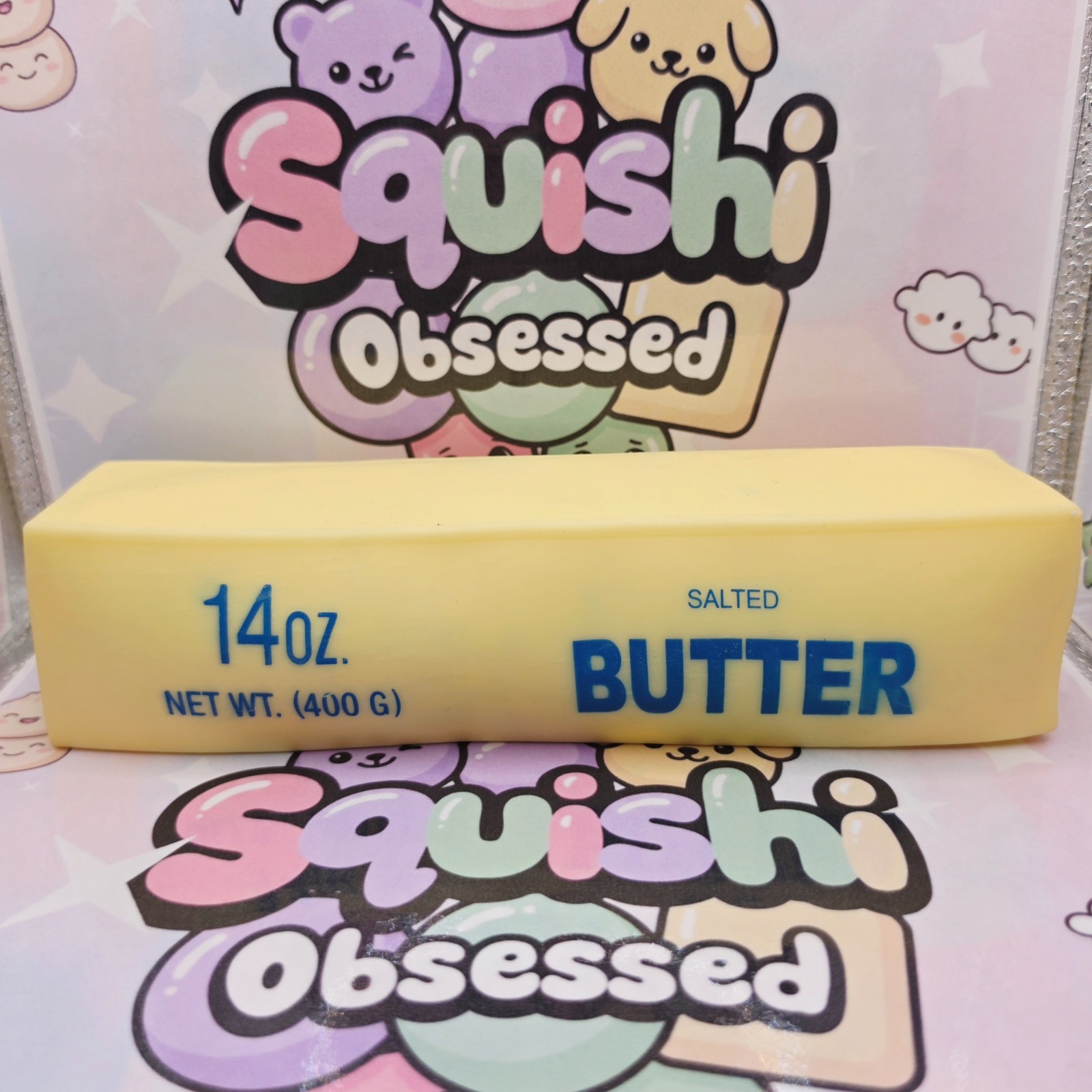 XL JUMBO SQUISHY BUTTER 14oz TOY *9 inches x 2.5 inches* BRAND NEW IN PACKAGING
