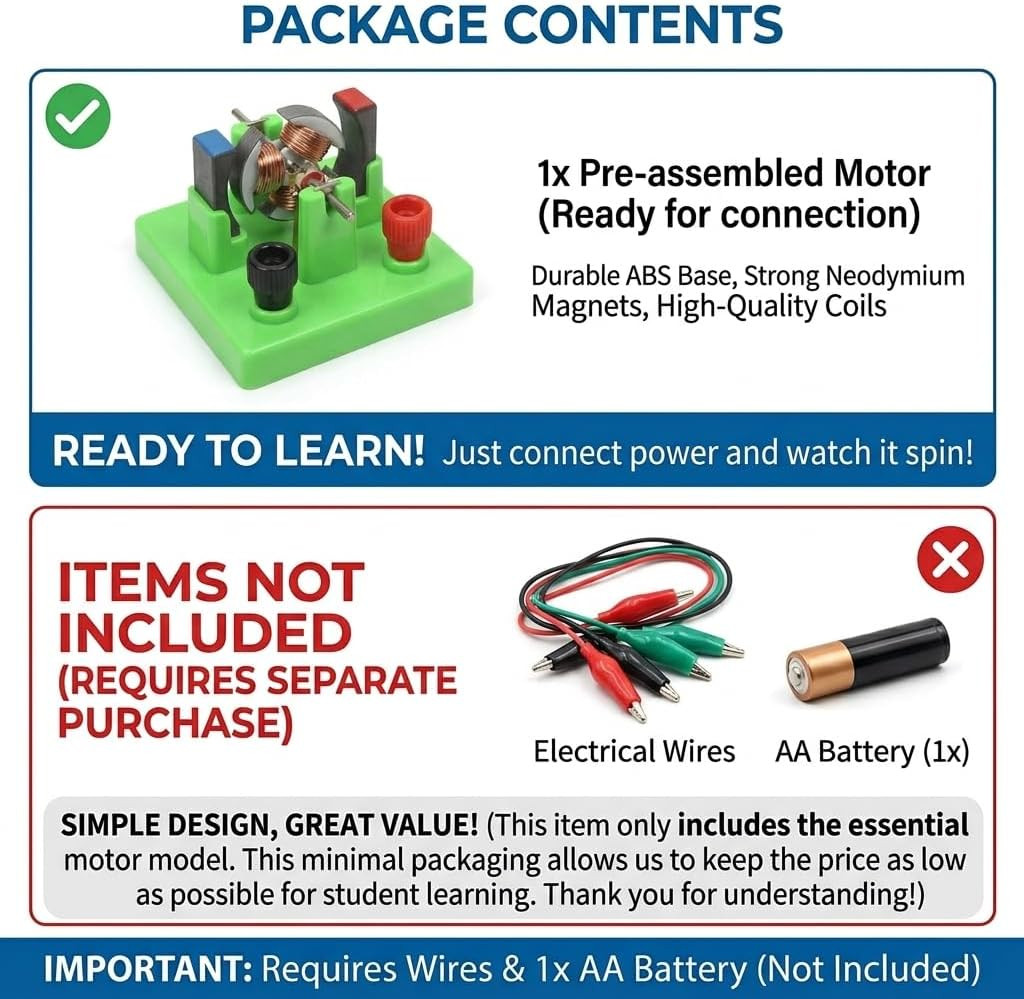 DIY DC Electrical Motor Assemble KIT – STEM Science Lab Educational Physics Lear