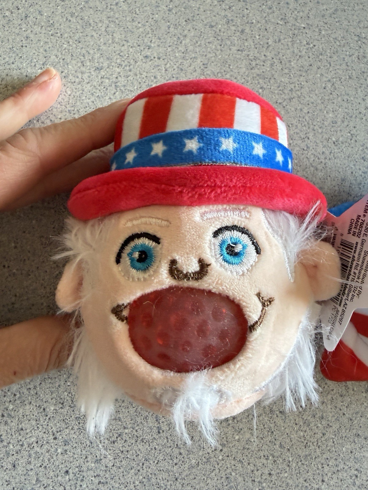 2 New Patriotic USA Plush Ball Squeezables STAR & UNCLE SAM Squishy Toy America