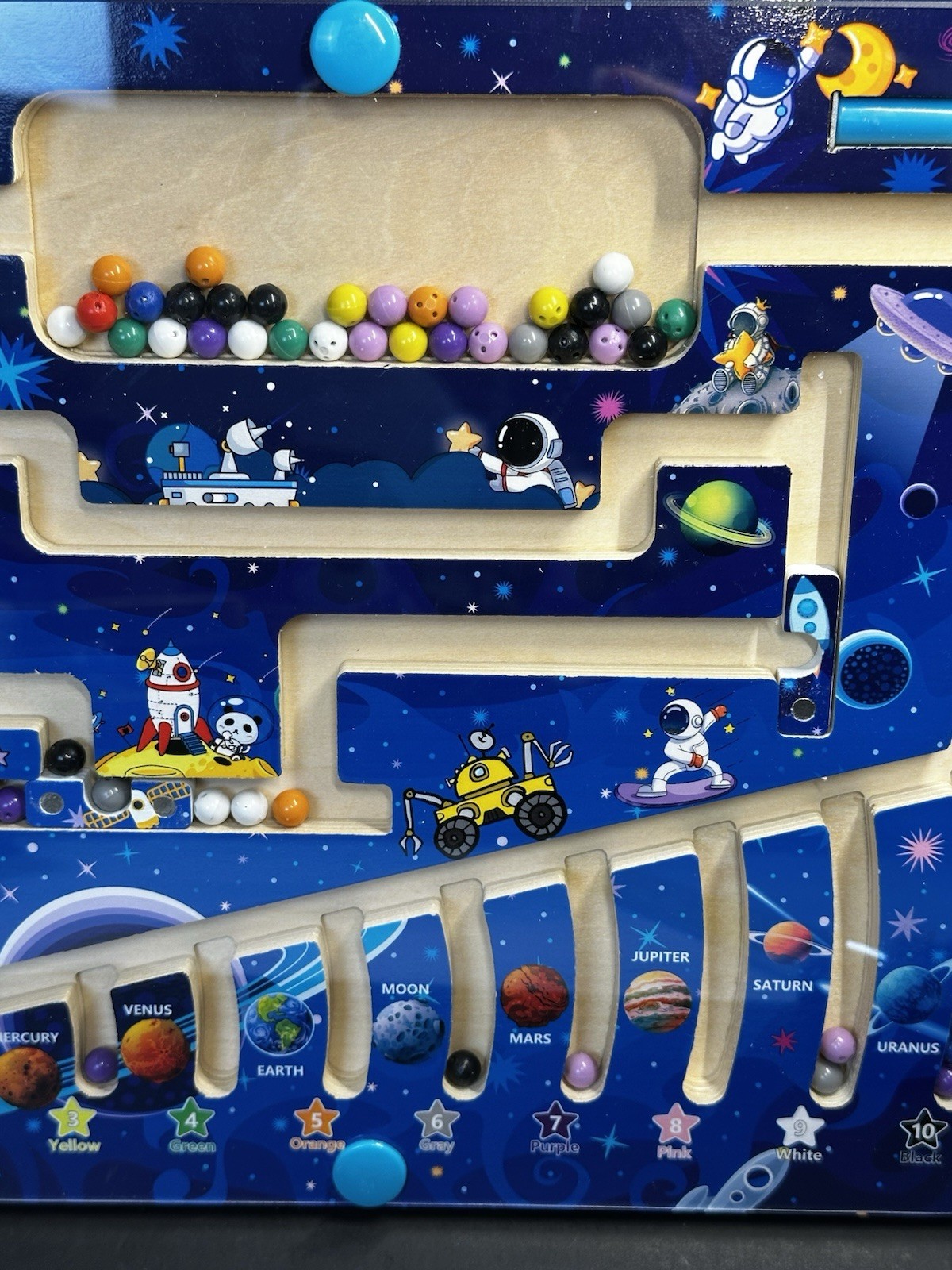 Montessori Magnetic Outer Space Maze, Fun Learning-Color/Numbers for 3-5