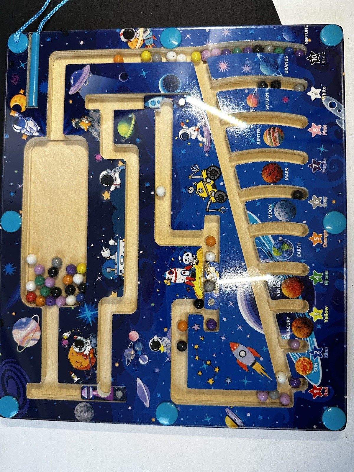 Montessori Magnetic Outer Space Maze, Fun Learning-Color/Numbers for 3-5
