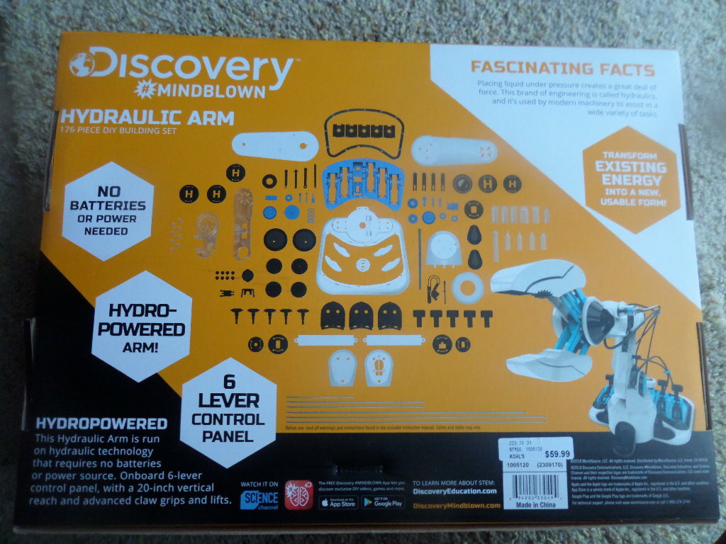 Discovery # Mindblown Kids 176 Piece Hydraulic 6 Lever Control Robotic Arm Toy