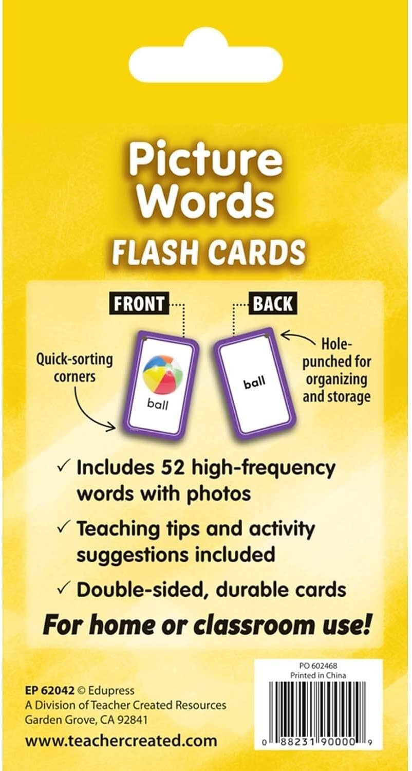 Flash Cards Picture Words Early Language Learning Educational Elementary Scho…