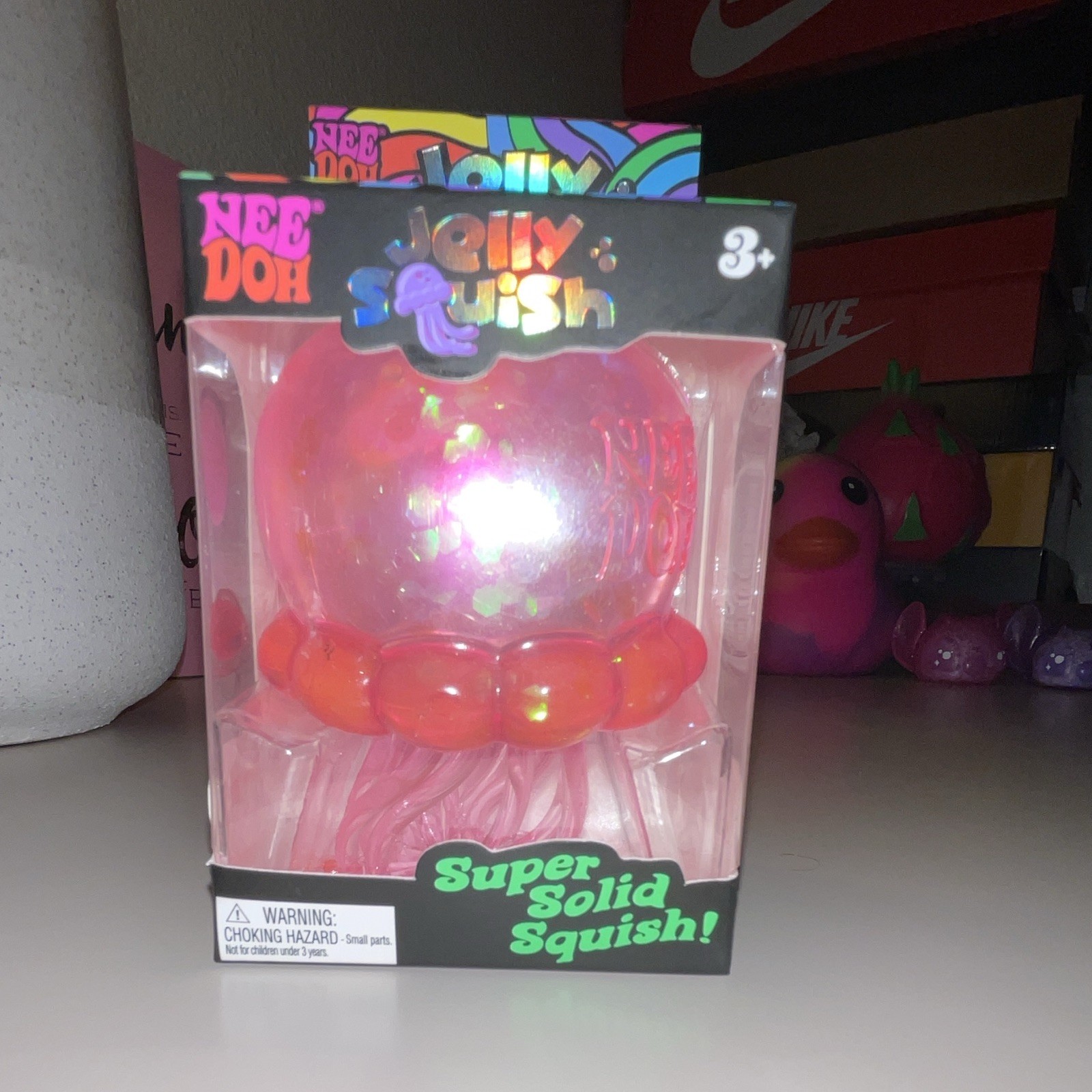 Nee Doh Jelly Squish Jellyfish Tactile Squeeze Toy Pink Purple 3+ 25330NAB