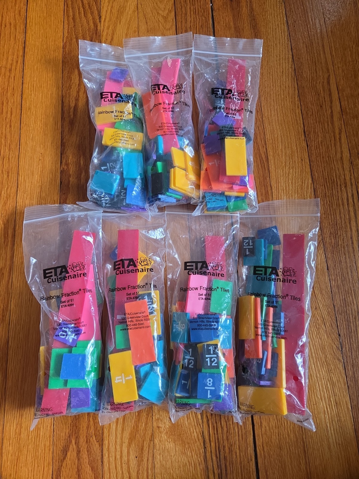 7 Complete Sets ETA Cuisenaire Rainbow Fraction Tiles Teachers Easier To Learn