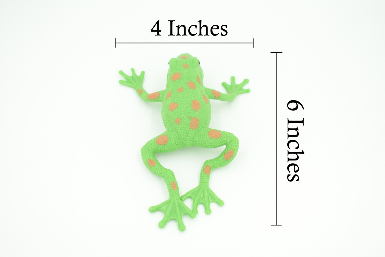 Frog Toy Stretchable, Squishy, Squeezable Soft Rubber, Green, Gift, 6″ US02 B59