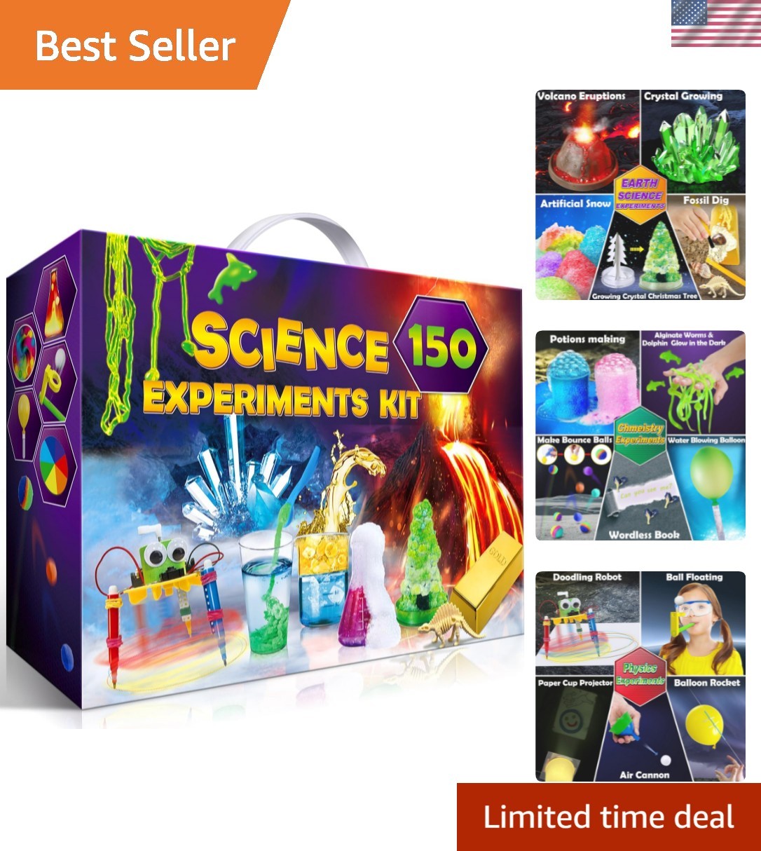 150 Experiments Science Kits for Kids, S.T.E.M Educational Project Toys for B…