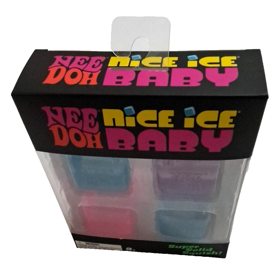 Nee Doh Nice Ice Baby Viral Squish Cubes Sensory Squeeze Toys 4 Pack Mini New