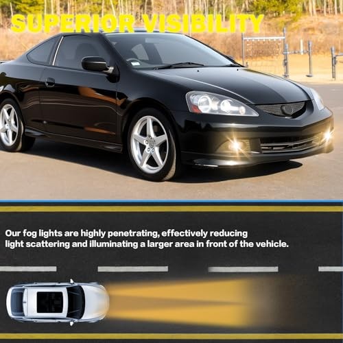 LED Fog Lights Compatible With 2005 2006 2007 Acura RSX Front Bumper Lights