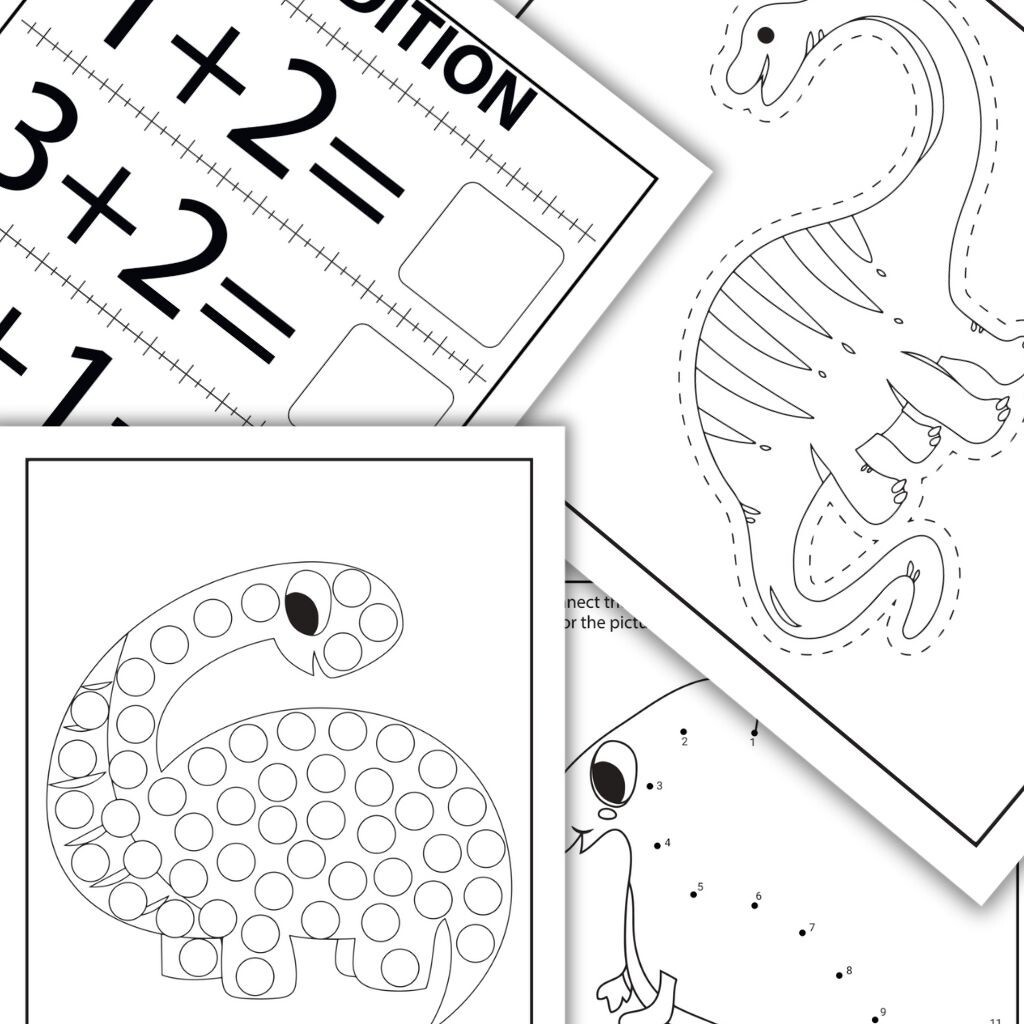 Dinosaur Activity Book for Kids – Printable Fun with Coloring, Mazes & More