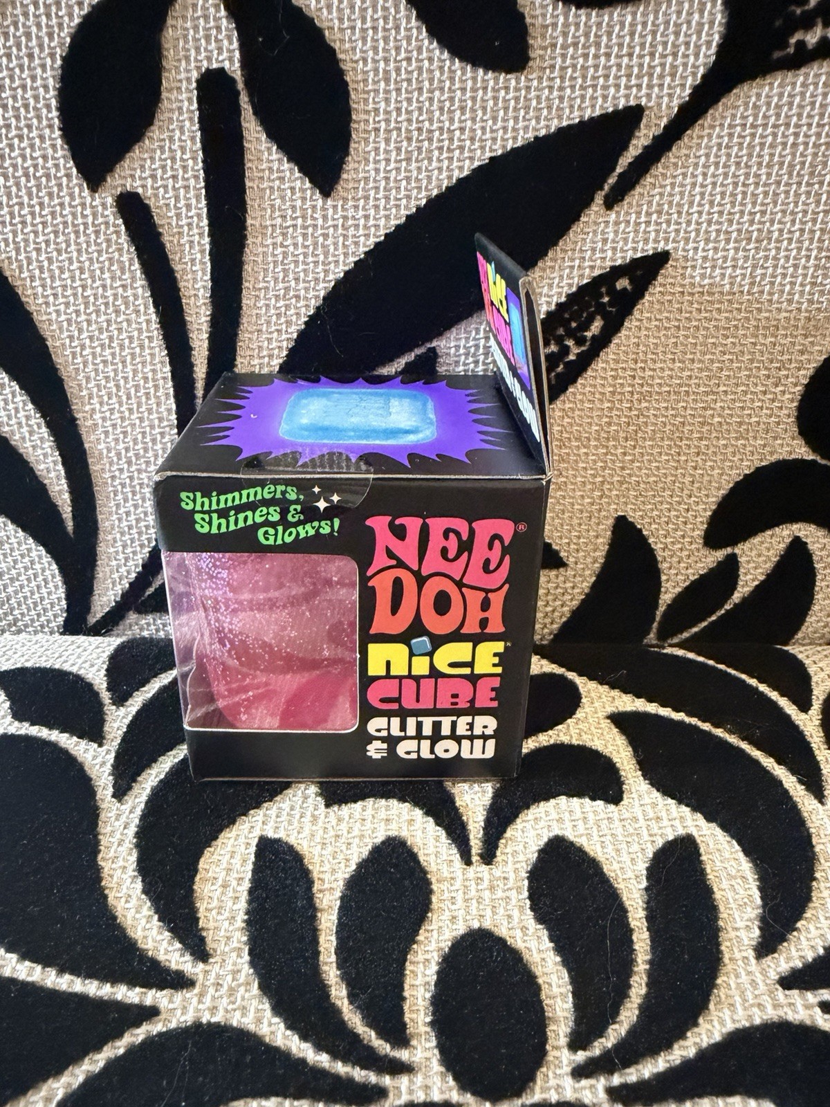 🩷 Authentic Schylling NeeDoh Pink Nice Cube Glitter and Glow