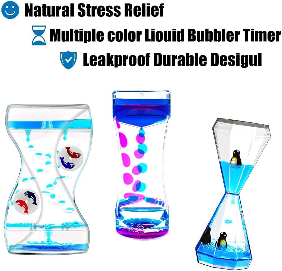 Liquid Motion Bubbler Timer/Diamond Shaped Liquid Timer for Fidget Toy,Autism To