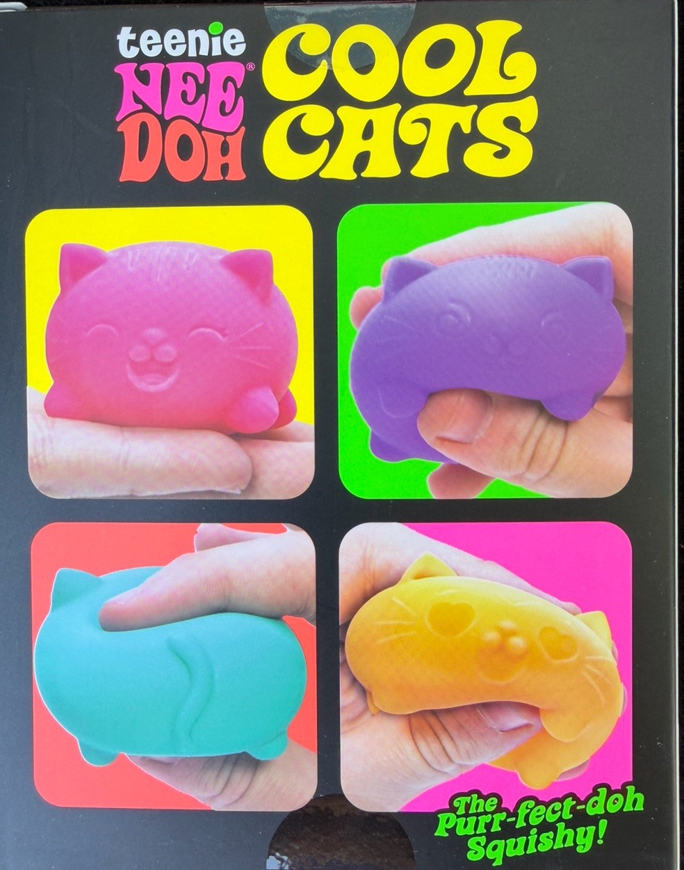 Needoh Teenie Cool Cats 4-Pack Kittens Stress Viral Toy Schylling New