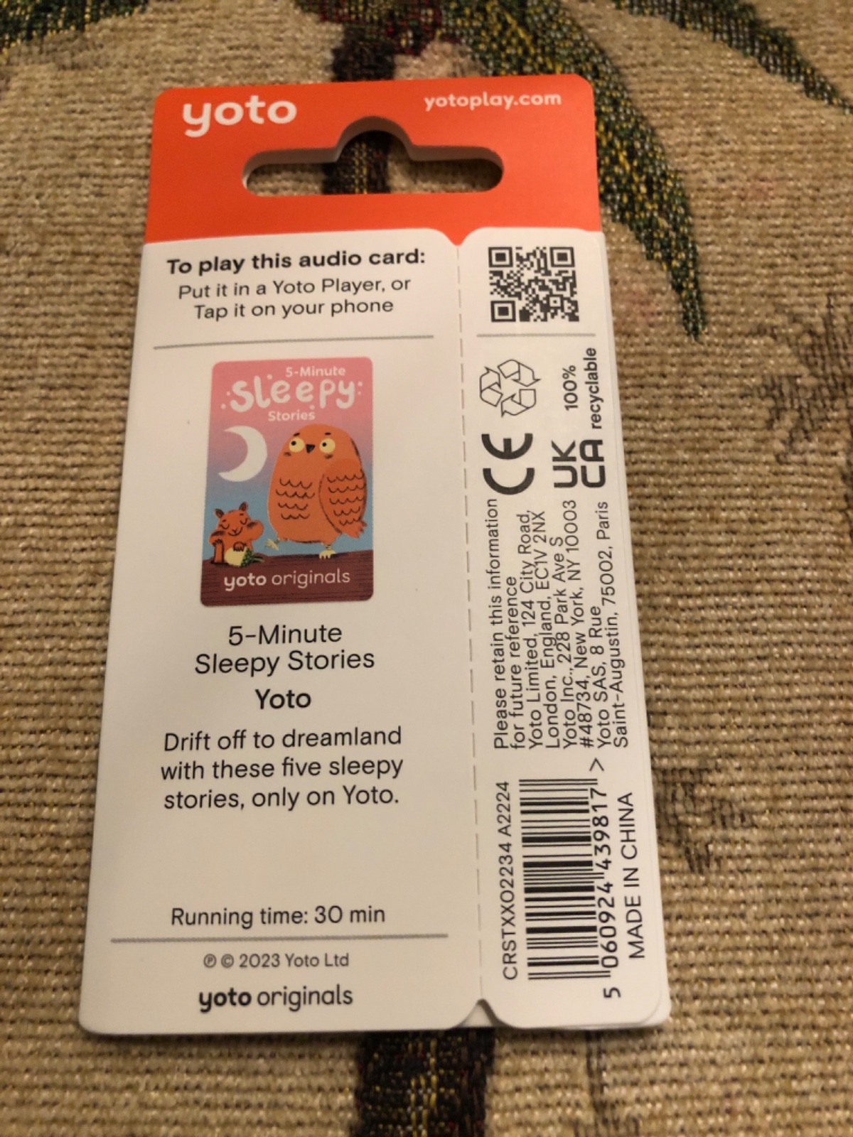 Yoto 5 Minute Sleepy Stories Audio Card Kids Bedtime Brand New FAST SHIP