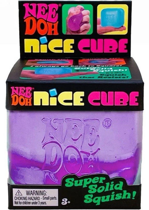 Nee Doh Nice Cube PURPLE ICE Super Solid Squish Authentic NEW Needoh