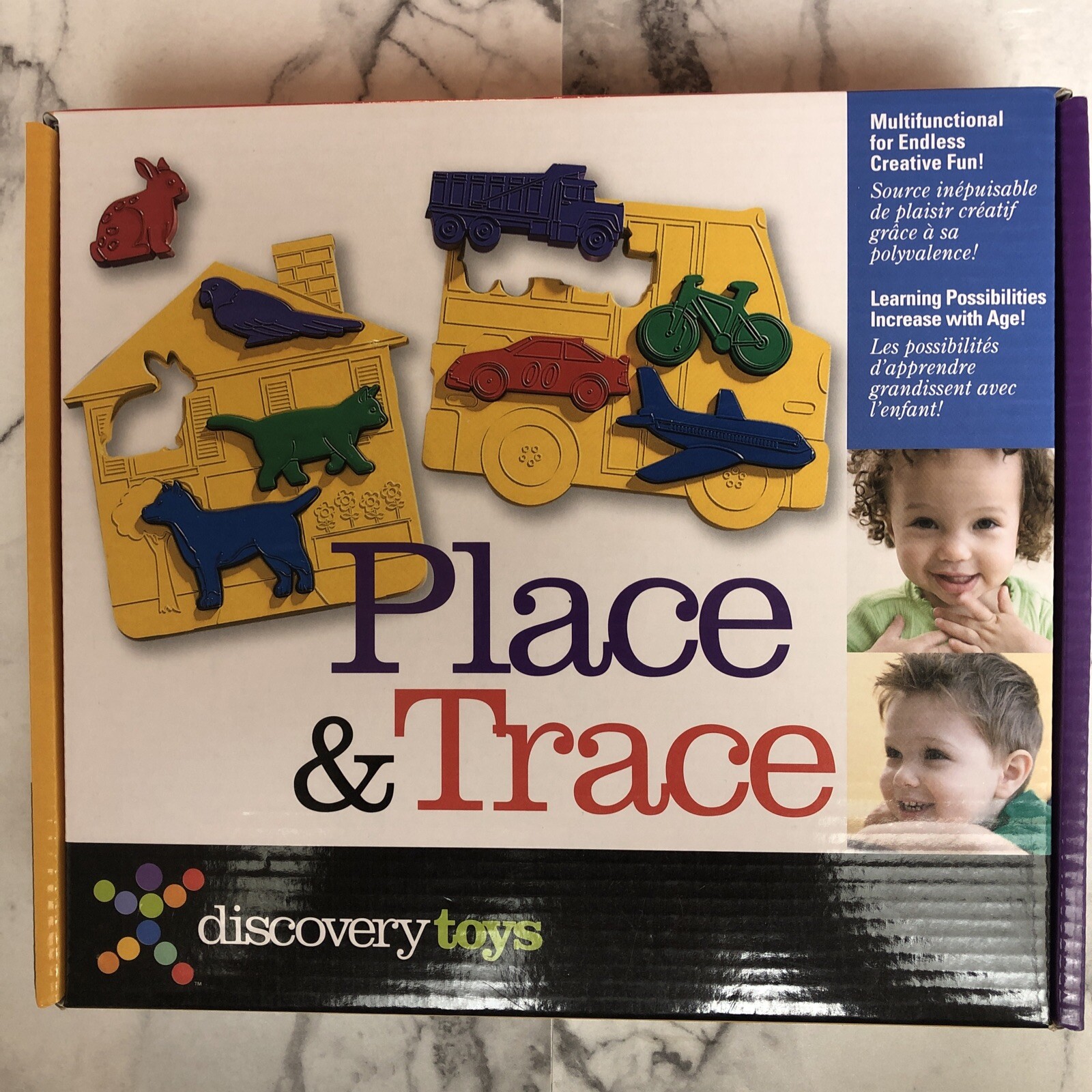Discovery Toys Place & Trace Puzzle Stencil Shapes Set Educational Model 1987