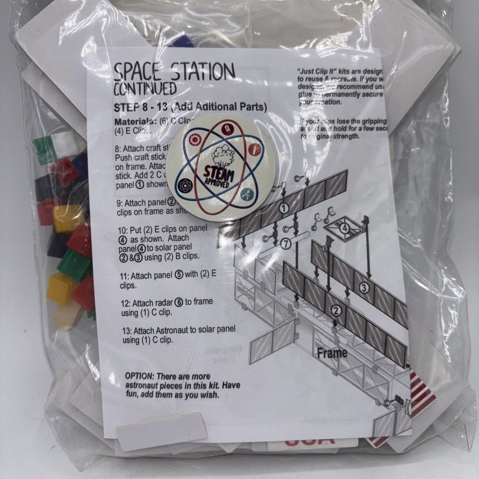 Just Clip It Connectors Build Your Own Space Station STEM New Ages 8 And Up