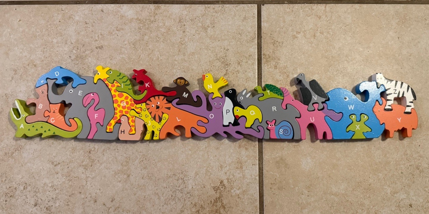 Begin Again Wooden Puzzle Animal Parade Letter A To Z Eco Wood Montessori