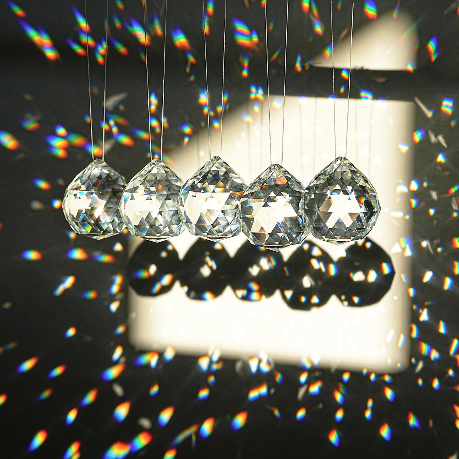 50Mm Clear Crystal Ball Prisms Pendant Suncatcher Hanging Drop Chandelier