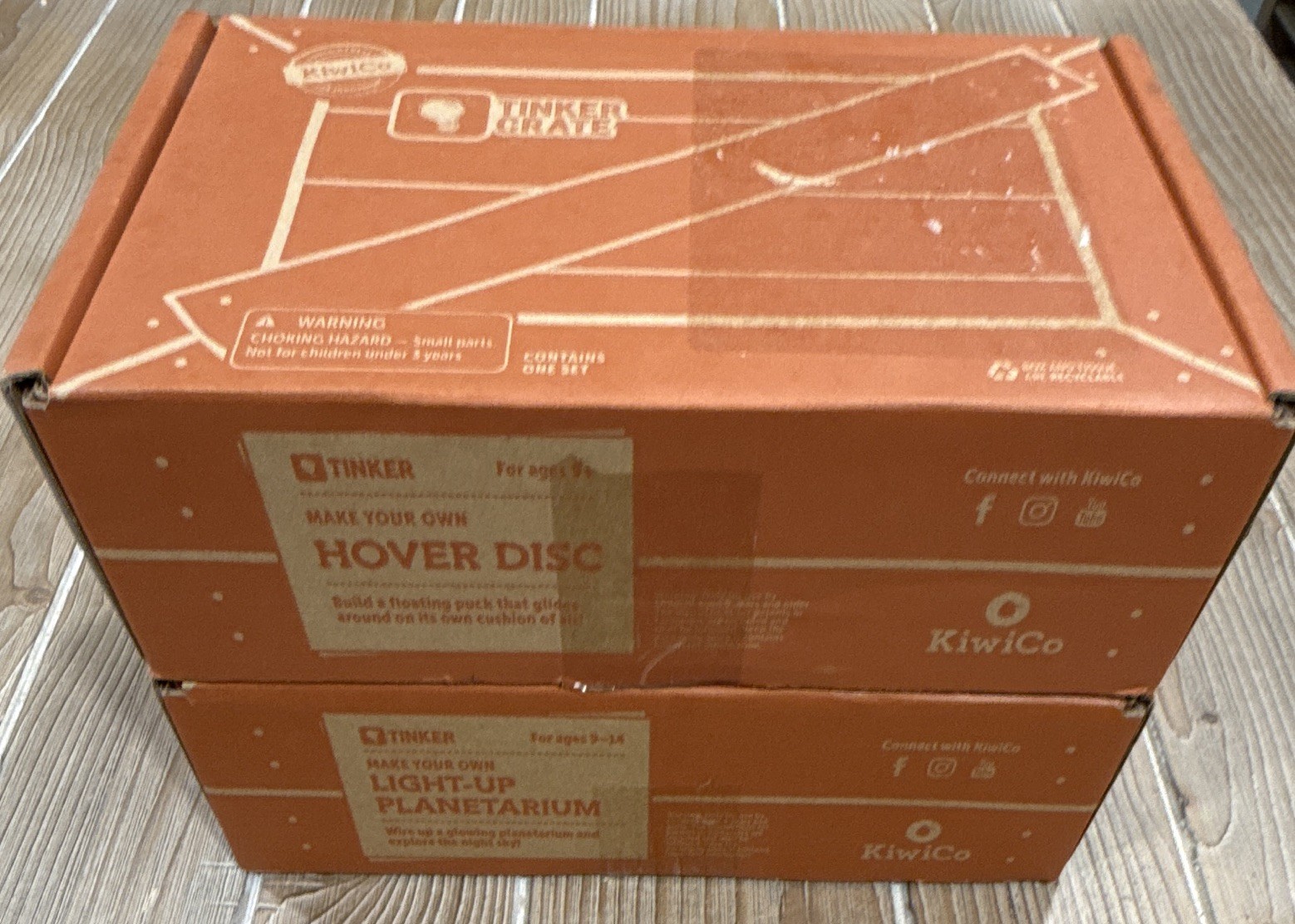 KiwiCo Tinker Crate Lot of 2 Hover Disc & Light-Up Planetarium STEM Science Kits