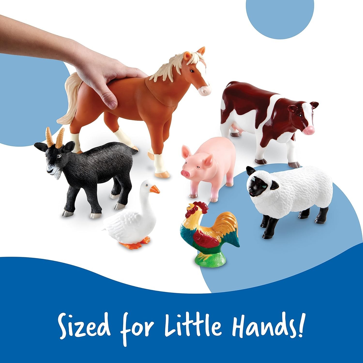 Montessori Jumbo Farm Animal Set – 7 Realistic Figures for Imaginative Education