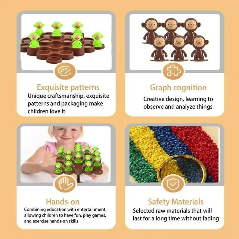 1set Monkey Balance Math Toy Kids Learning Scale Counting Game – NEW