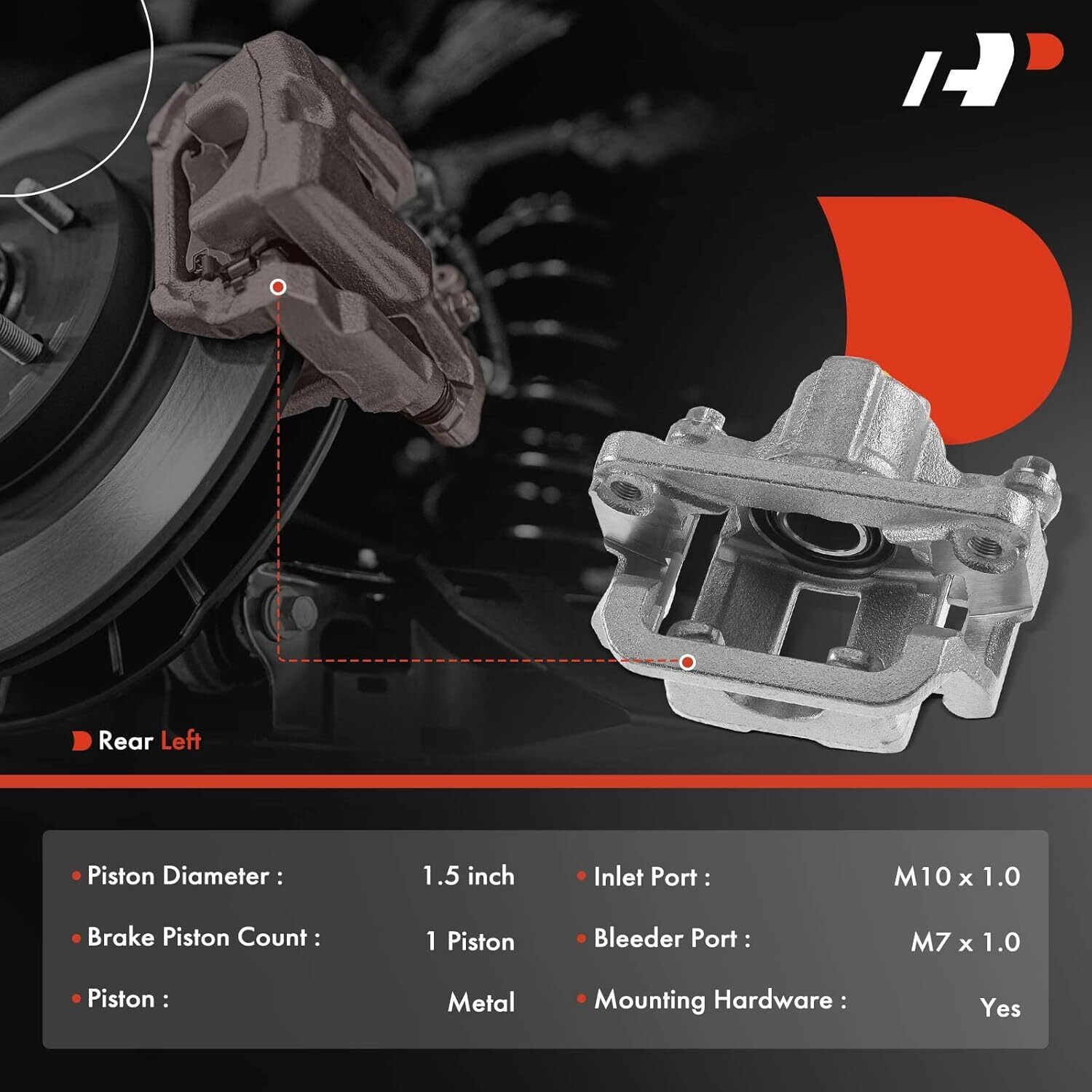 Rear Driver and Passenger Side APM Disc Brake Caliper Assembly with