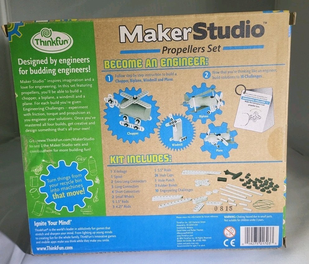 Engineering Set STEM Builds 4 Items and 10 challenge cards Maker Studio NIB