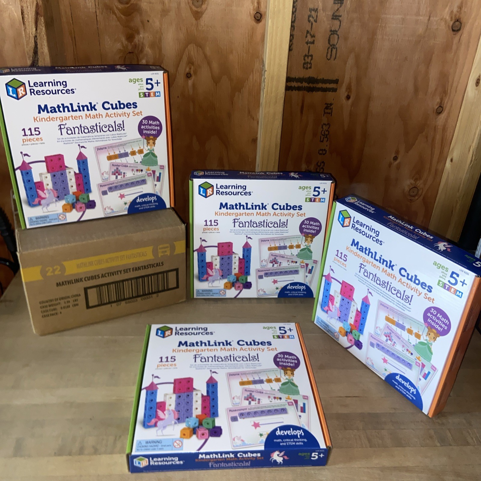 Lot Of 4 Learning Resources Math Link Cubes Play Learn Activity Set 115 Pieces