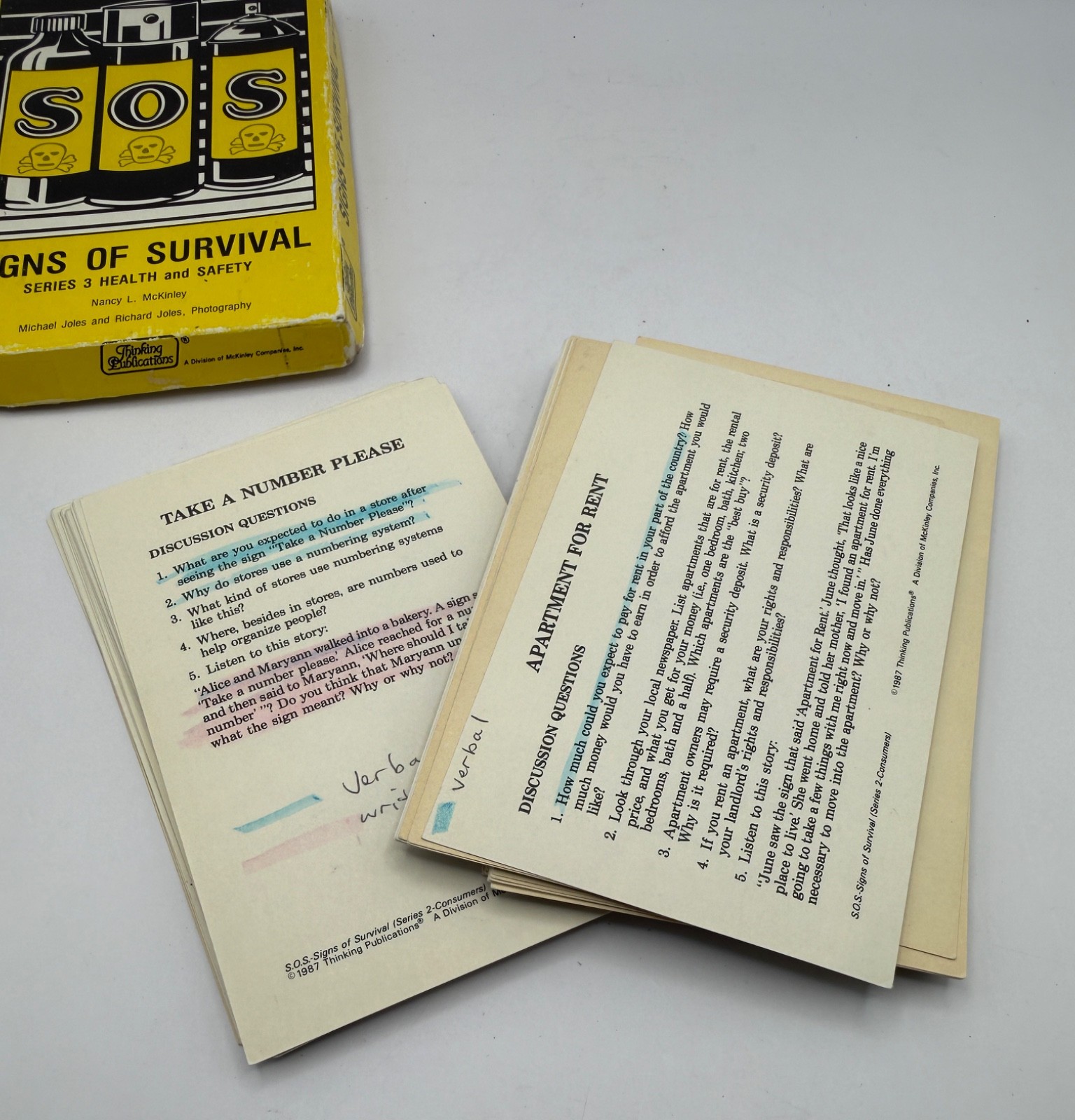 RARE Vintage SOS Signs of Survival, Series 3, Health & Safety Flash Cards