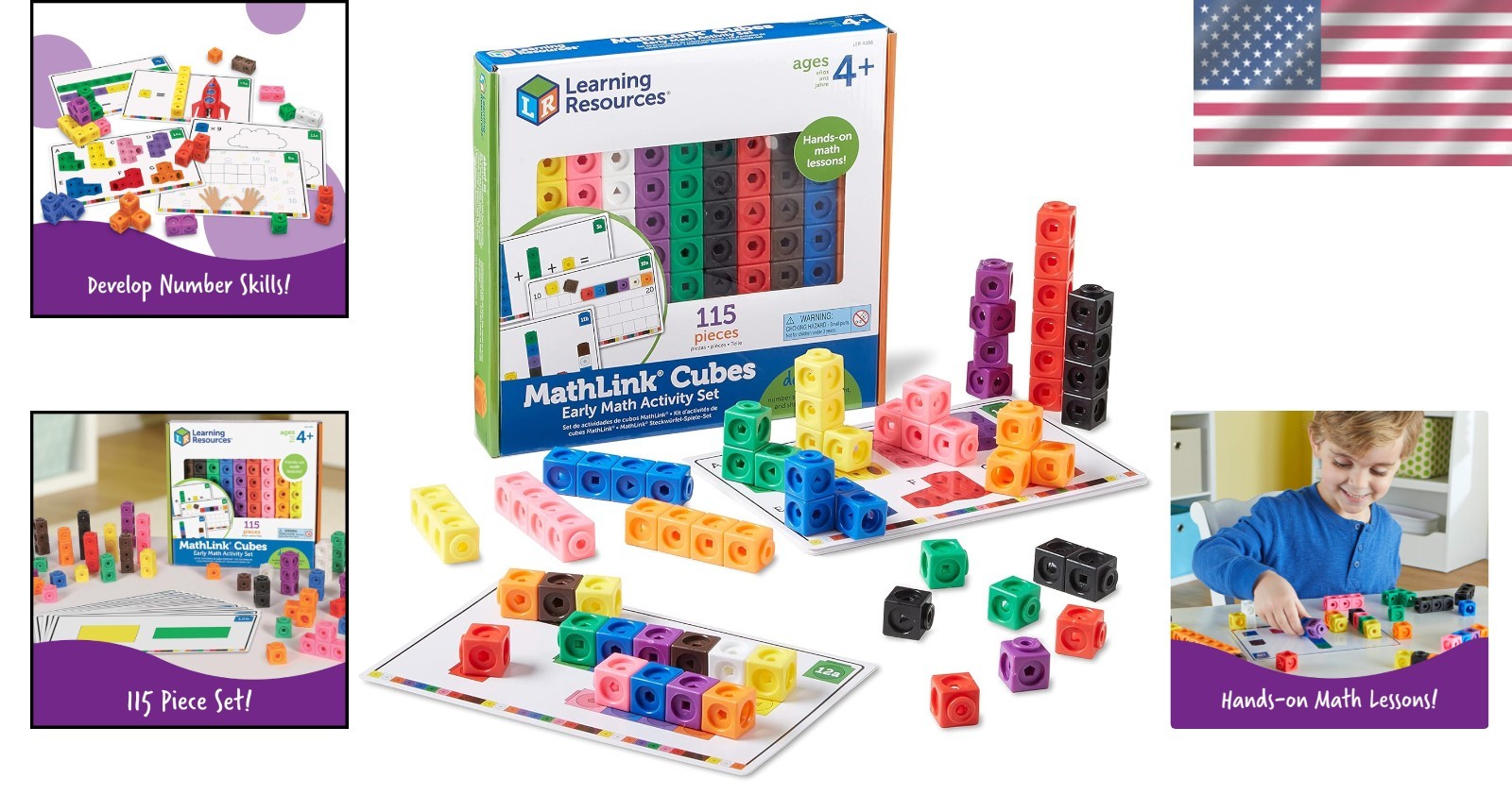 Early Math Activity Set – 115 Cubes, Preschool Learning Toy