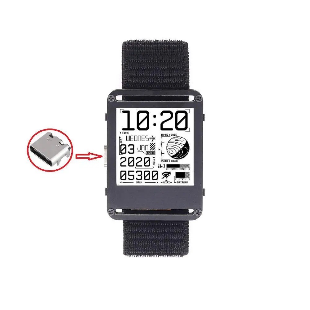 ESP32 Open Source V2.0 Smart Watch E-ink Screen Display Ultra-low Power Watch
