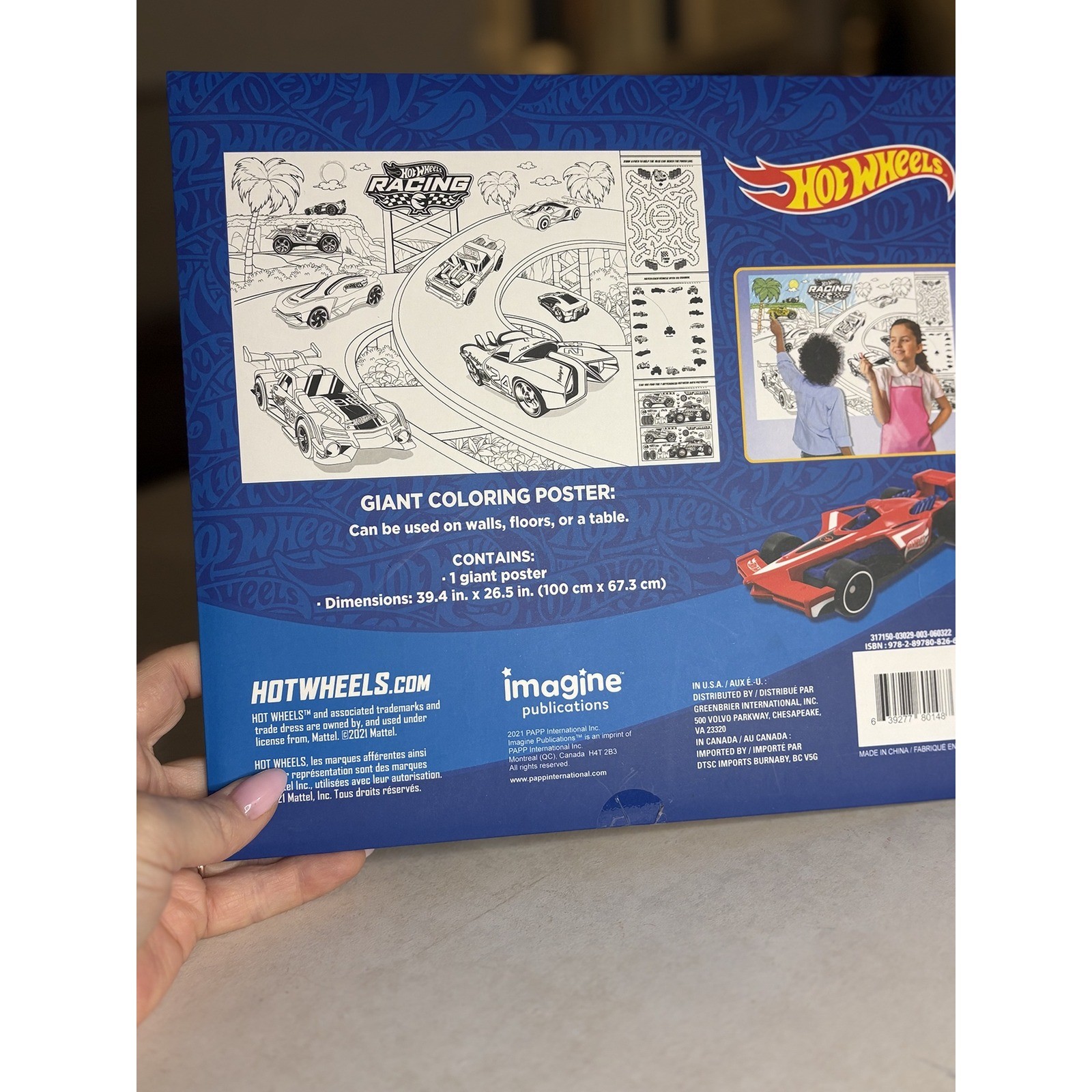 Hot Wheels Giant Coloring Poster Over 3 Feet Wide Racing Cars Activity New