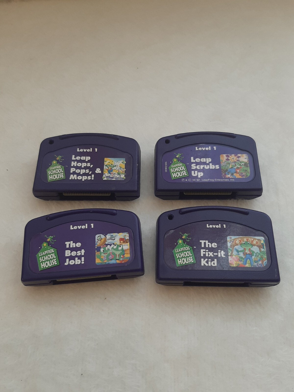 Leapfrog Dark Purple Teaching Learning School Game Cartridges Lot Of 4 Level 1