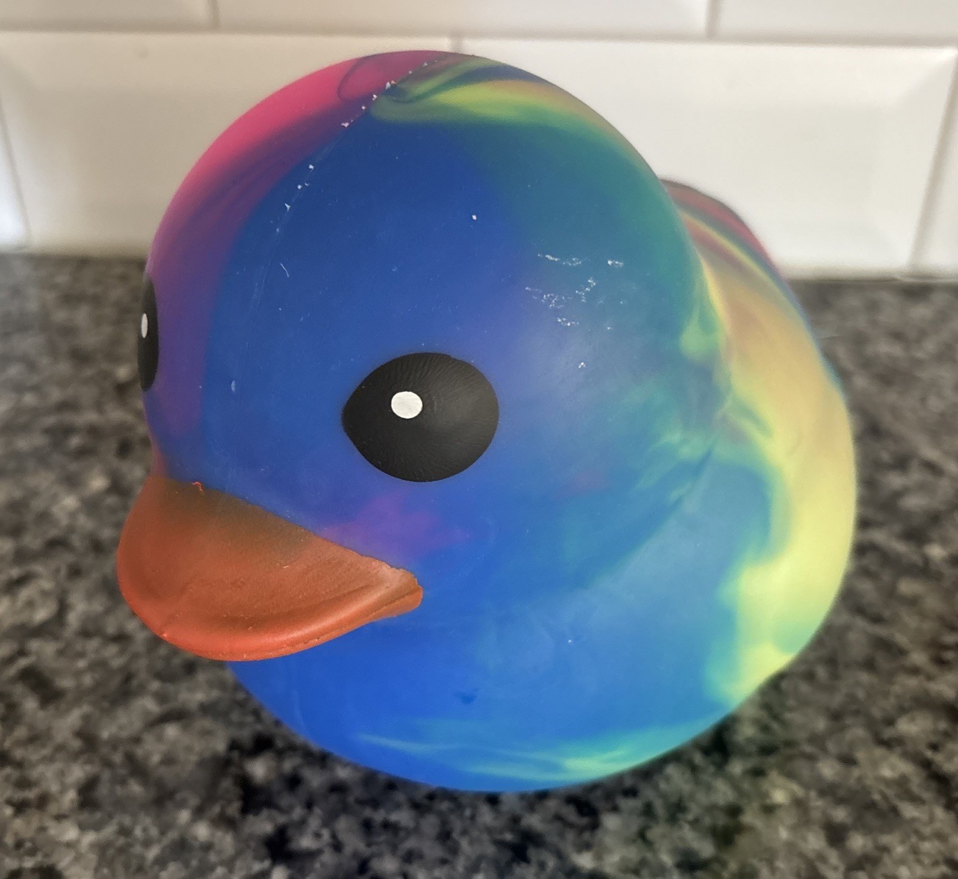 Sunny Days Jumbo Squeezy Duck – Tie-Dye Squishy Stress Relief Toy New