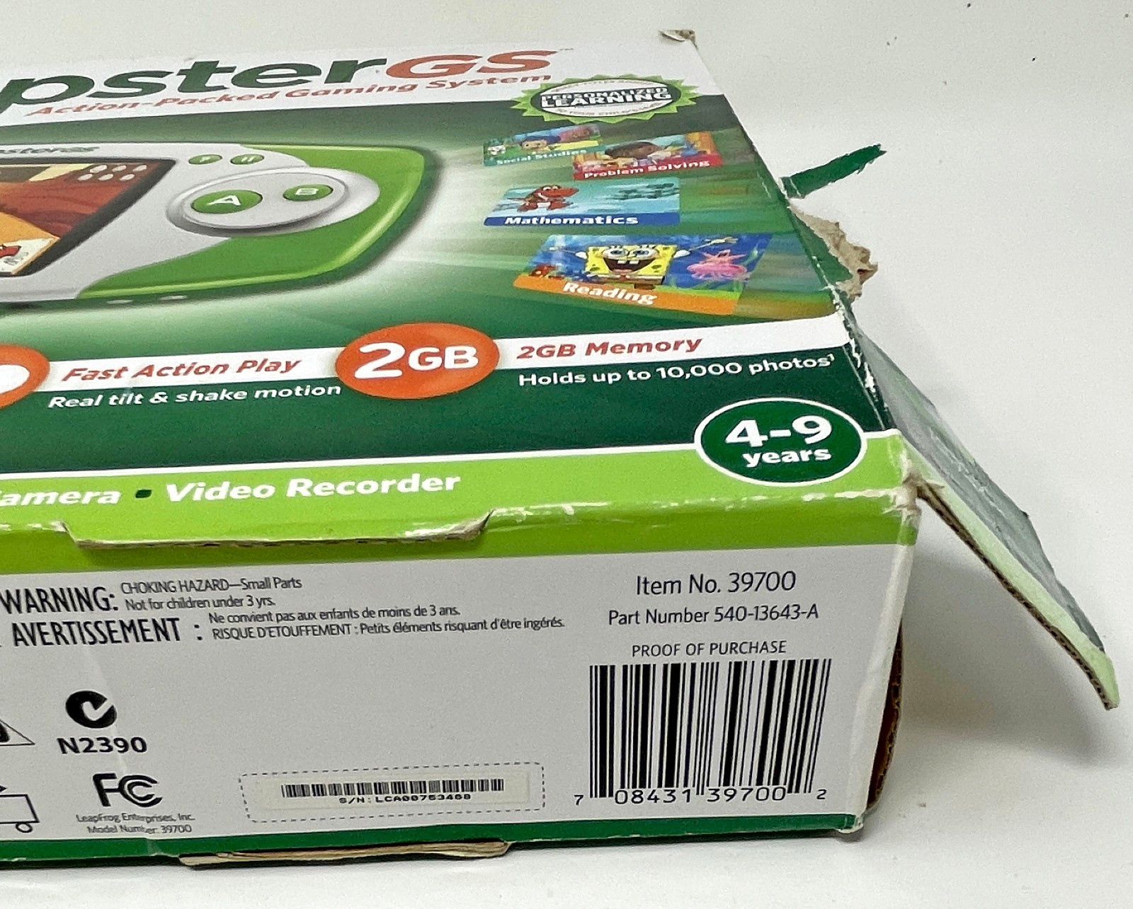 Leapfrog Leapster GS Green Game Console with Camera 39700 Used Tested Works