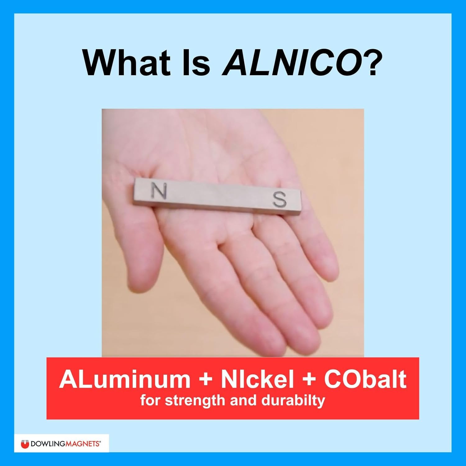 Dowling Magnets 3 Inch Alnico Bar Magnets Set of 2 North and South Poles Mag New
