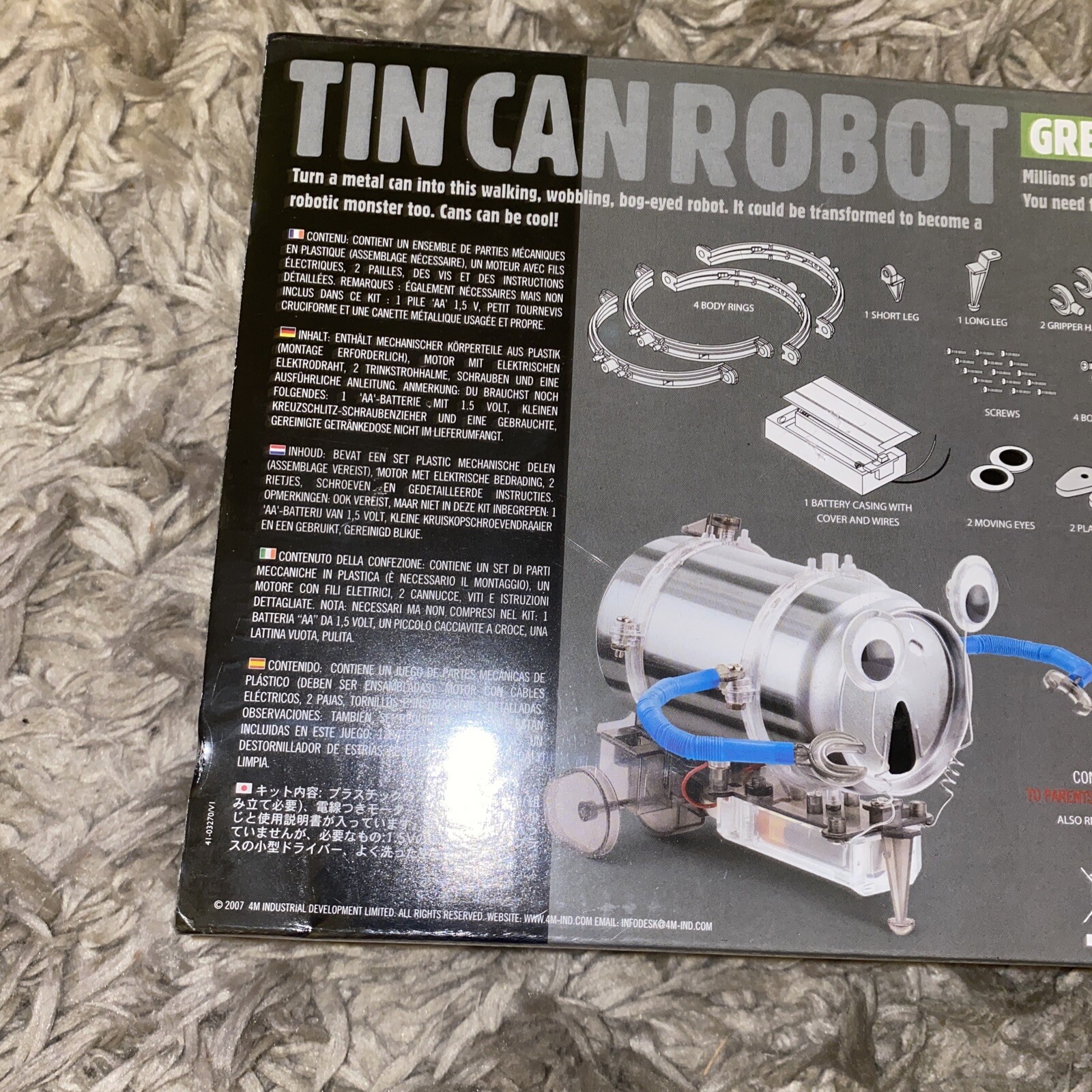 GREEN SCIENCE Tin Can Robot Youth Robotics Kit 4M – NEW!