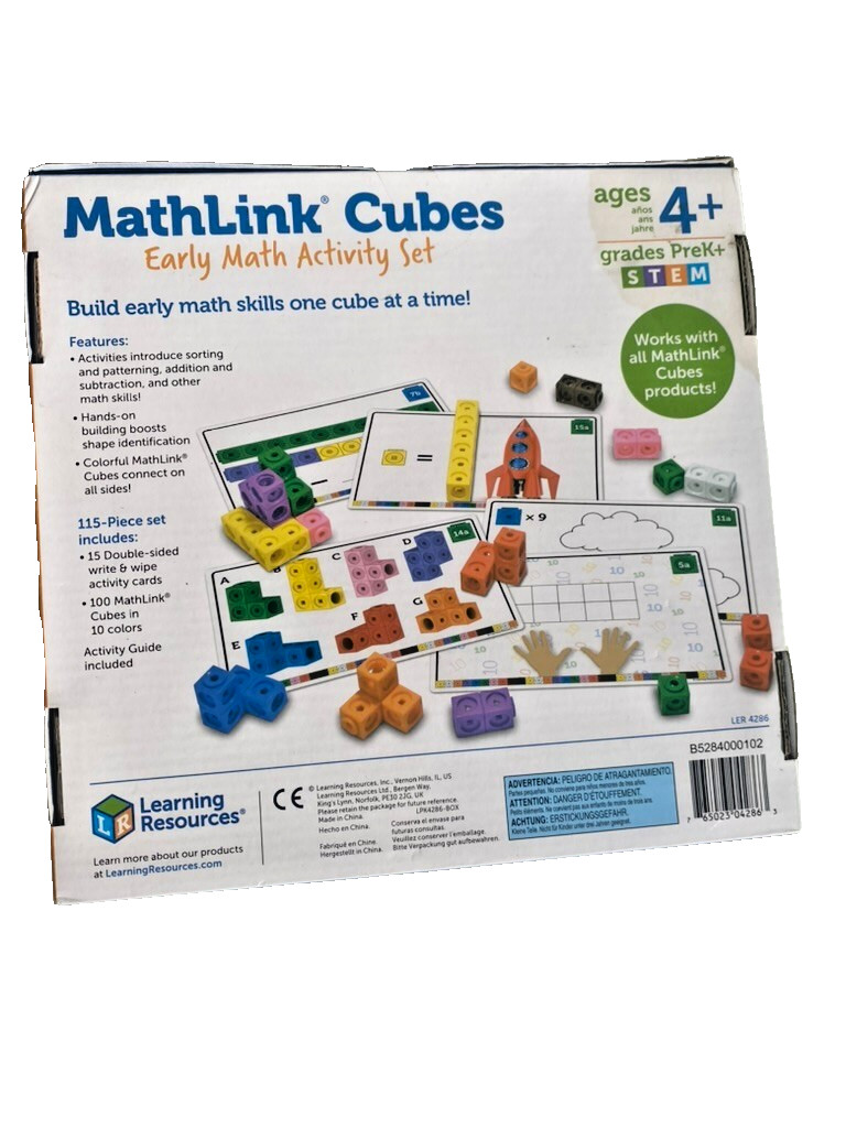 Learning Resources MathLink Cubes Early Math Activity Set – 115 Pieces-ages 4+