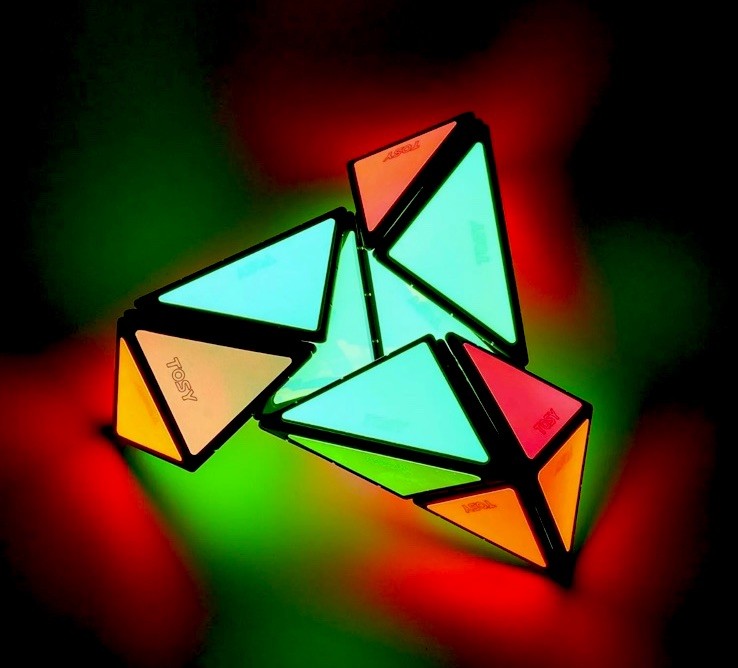 TOSY Magnet Pyramid Glow 1 Cube Transforms 1 Billion Shapes UV Butterfly Puzzle