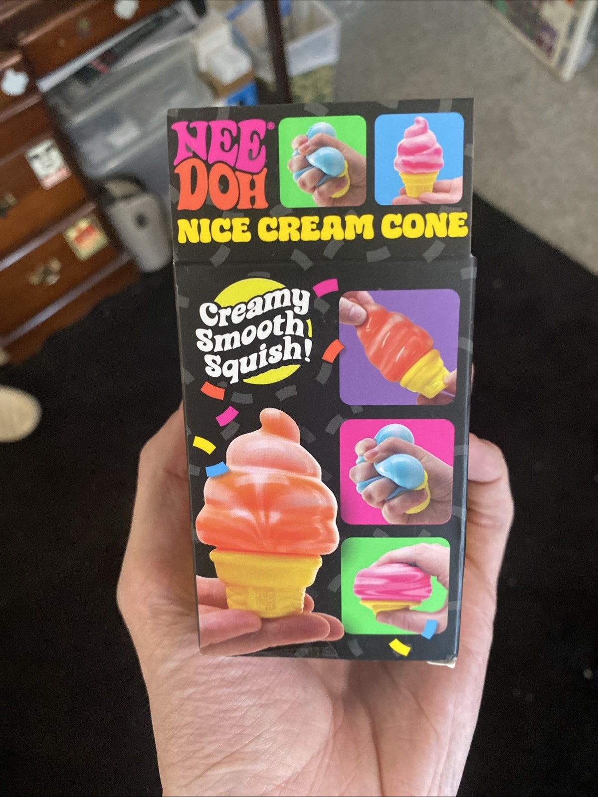 Schylling NeeDoh Orange Nice Cream Cone Ice Cream Squish Fidget Toy New In Box