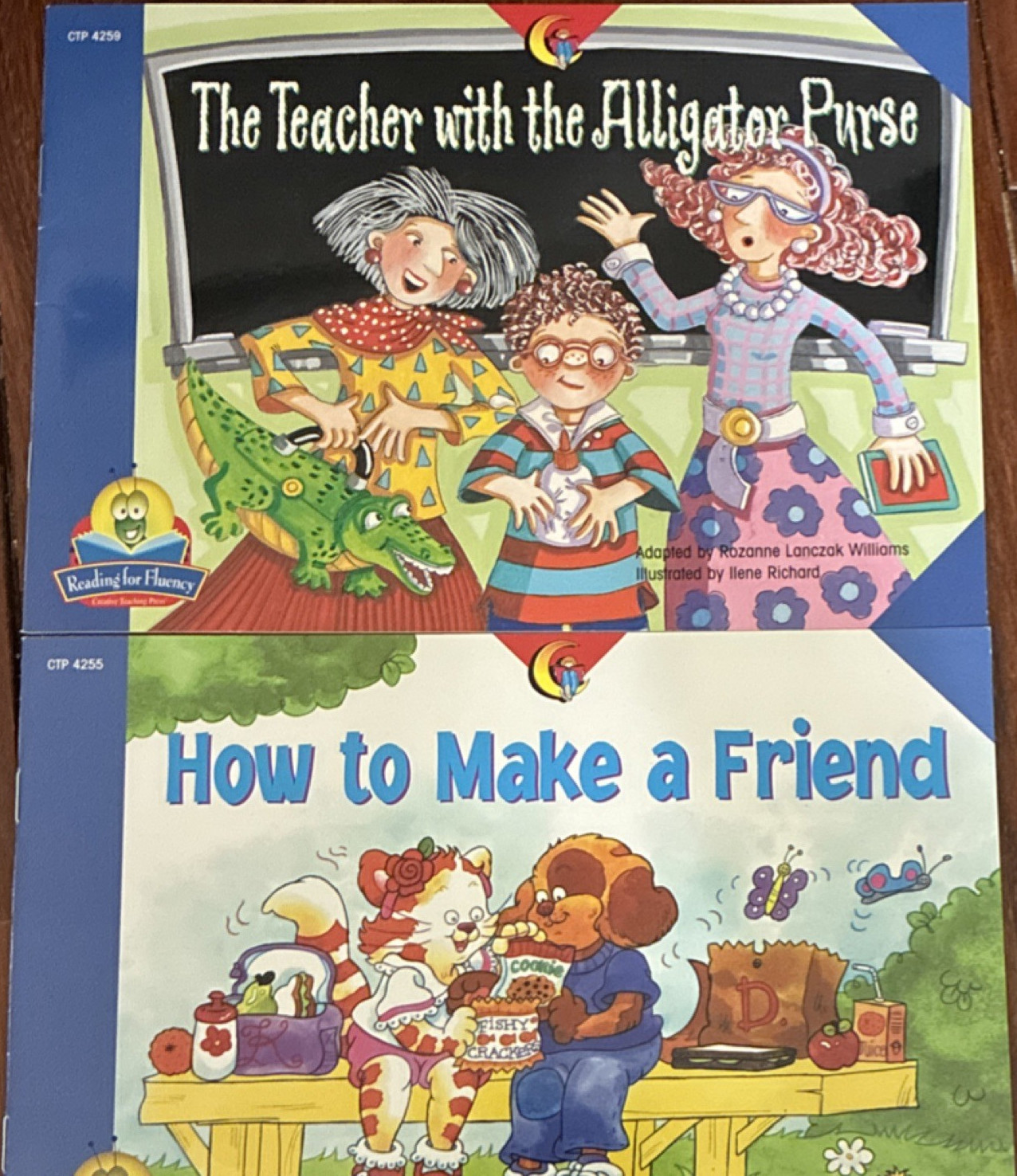Set of 2 – Reading for Fluency Books: Teacher with Alligator Purse…